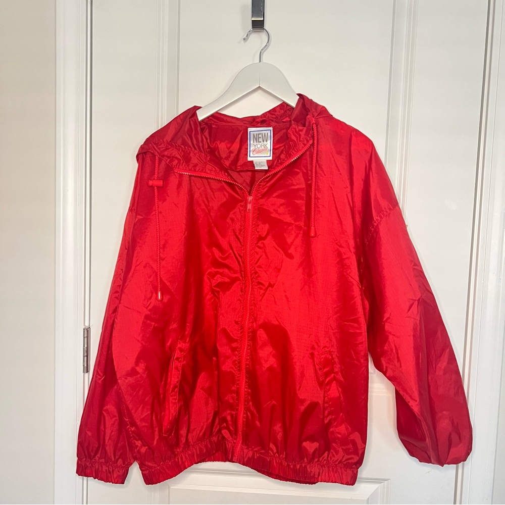 New York classic Red Windbreaker Jacket